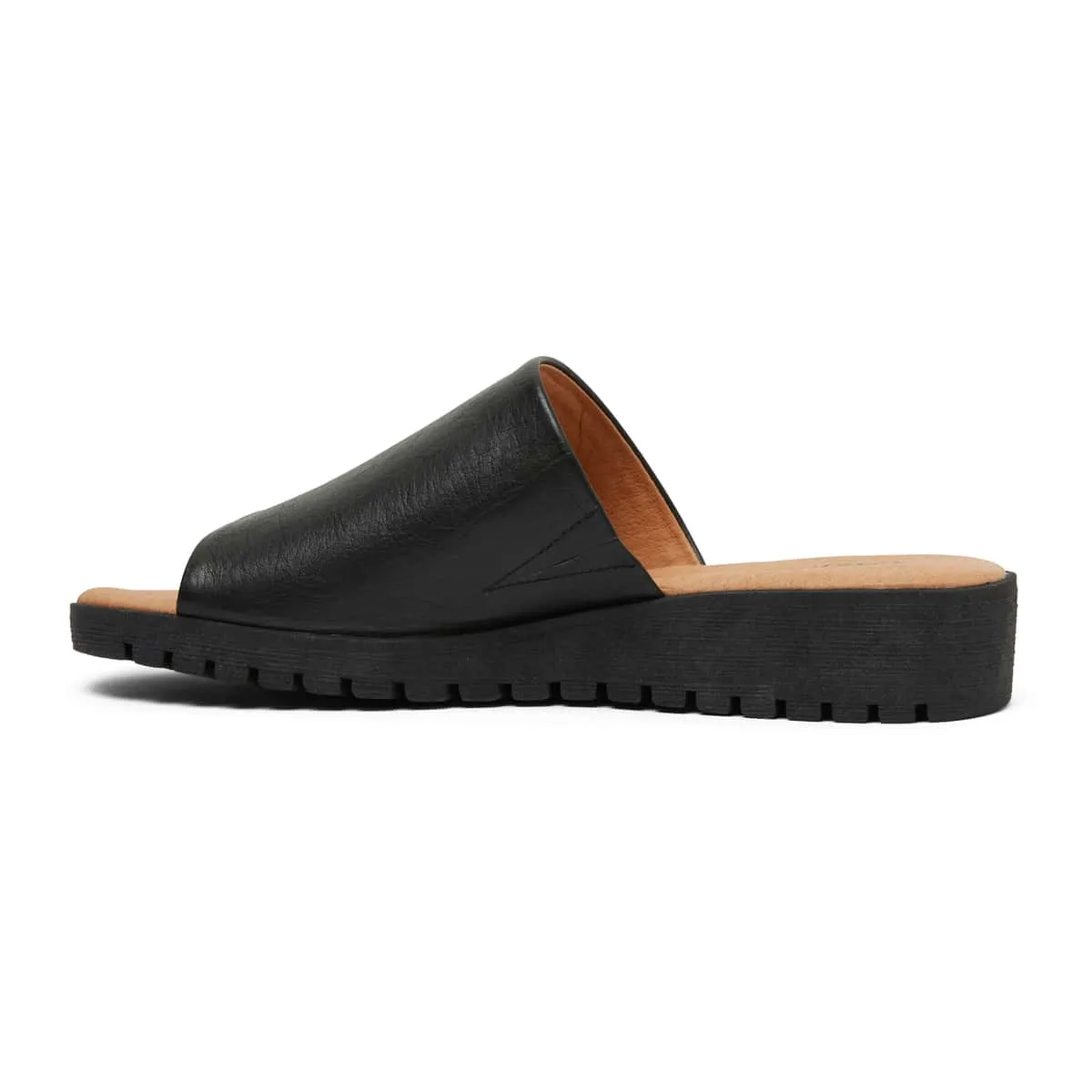Genoa Slide in Black Leather