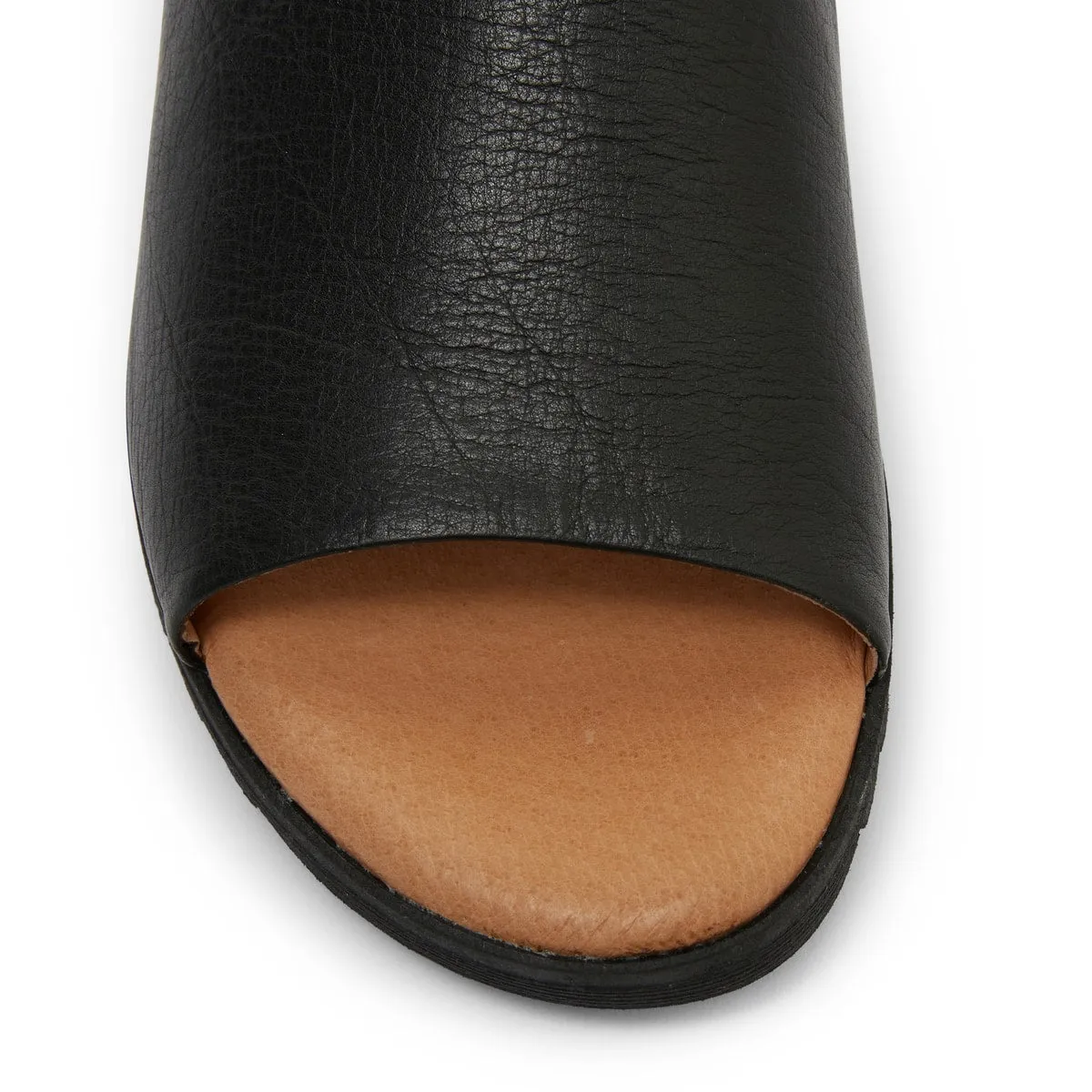 Genoa Slide in Black Leather
