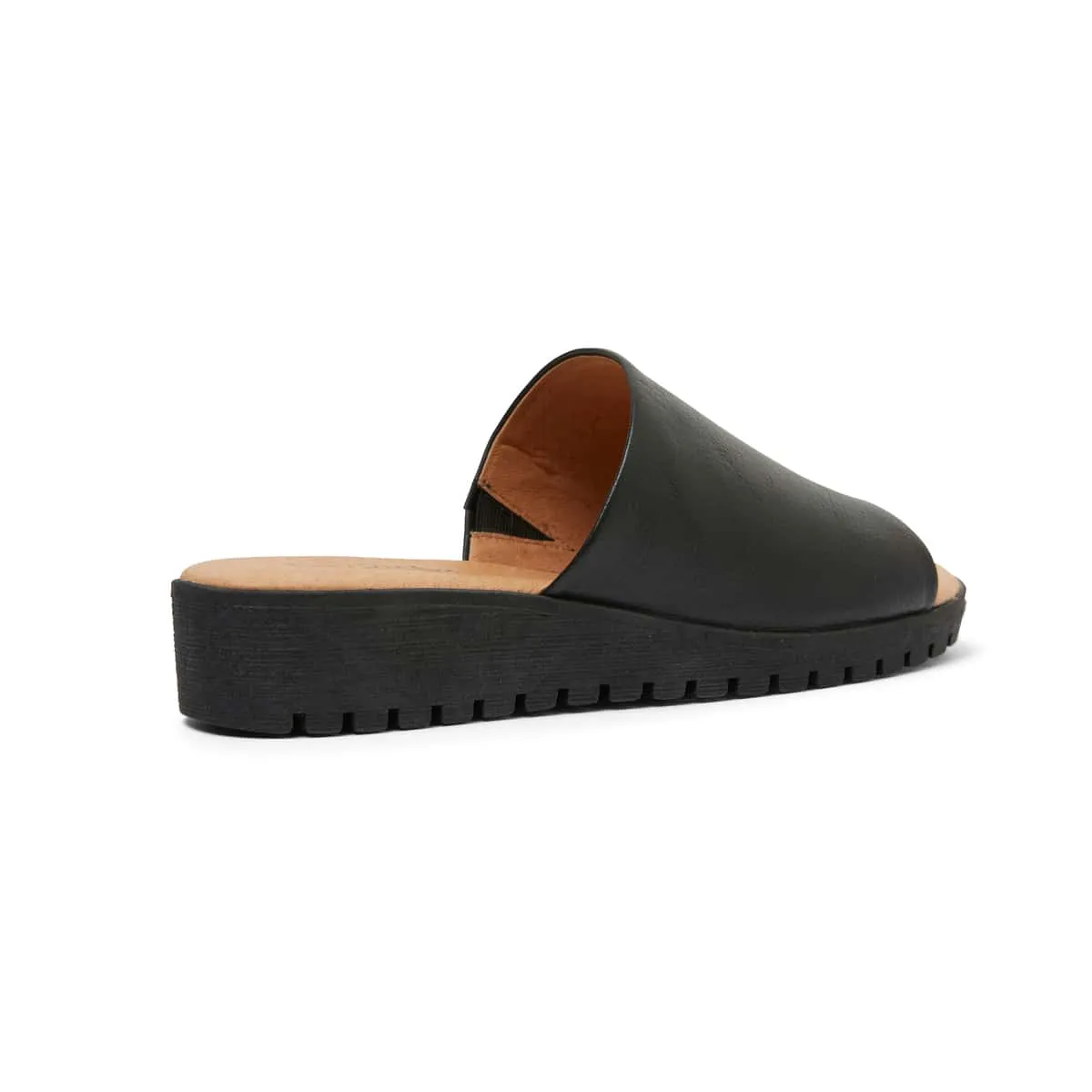Genoa Slide in Black Leather