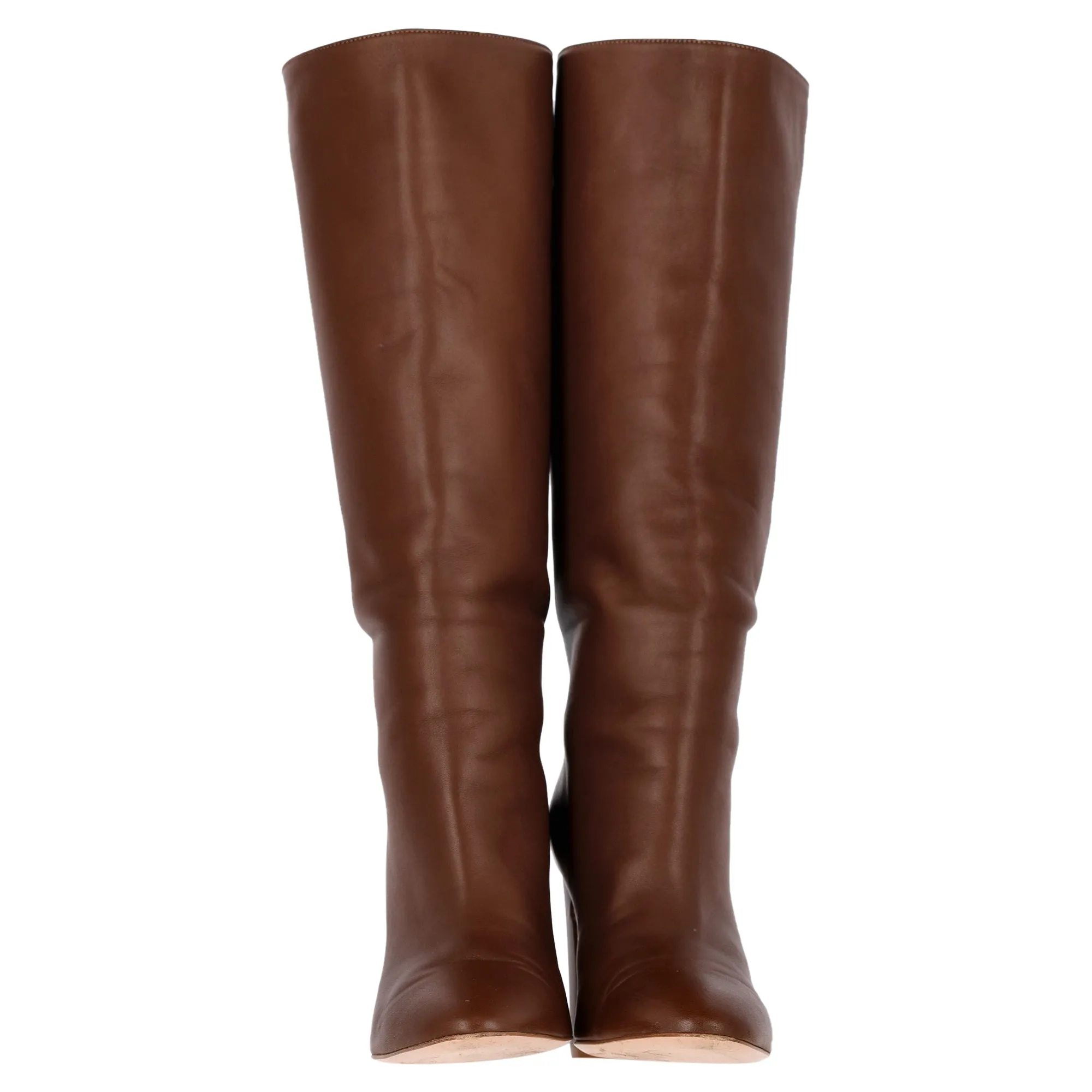Gianvito Rossi Laura Knee High Boots in Brown Leather