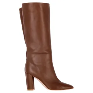 Gianvito Rossi Laura Knee High Boots in Brown Leather