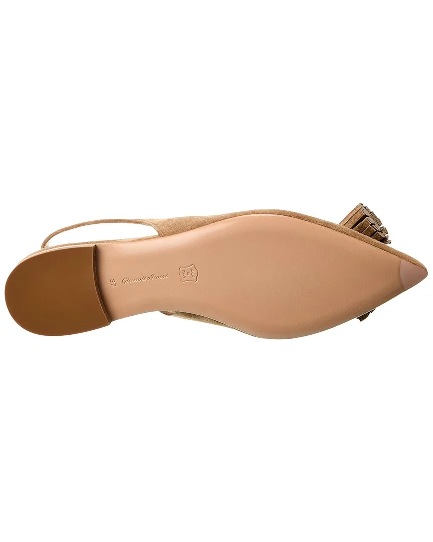 Gianvito Rossi Slingback Suede Flat