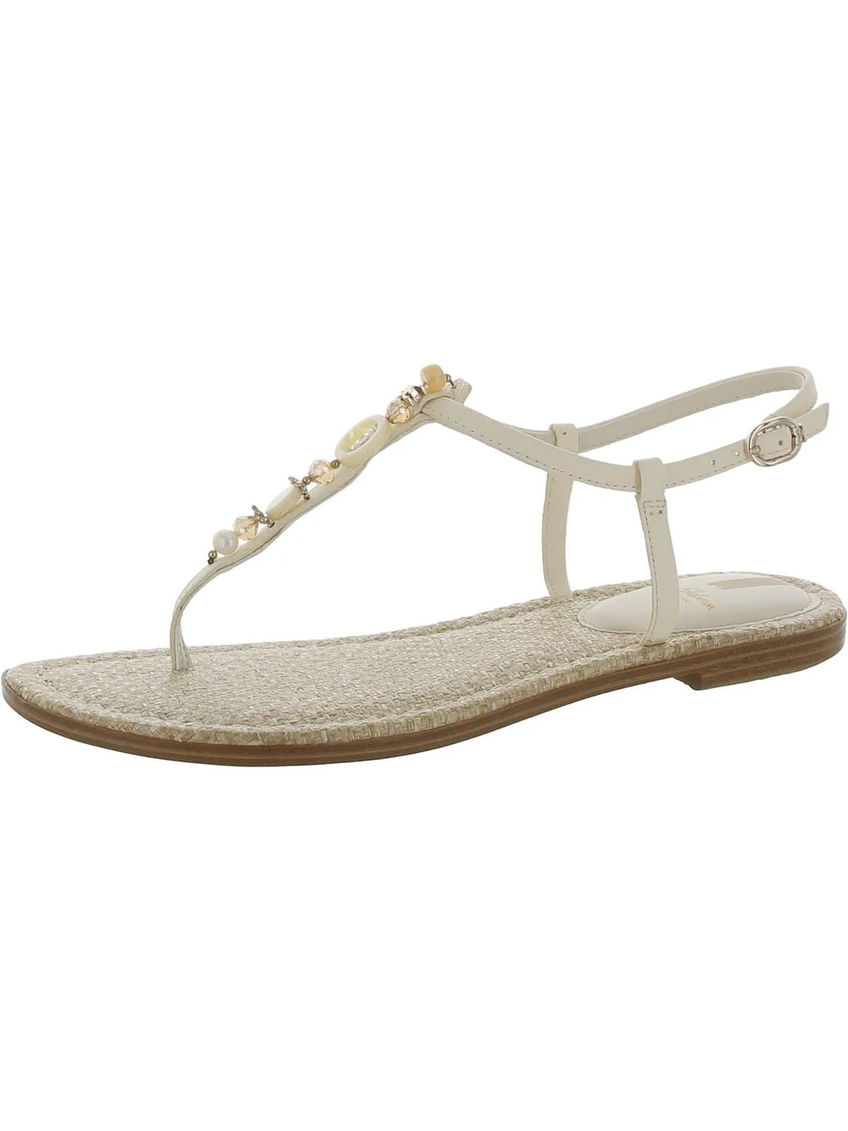 Gigi Retro Womens Leather Ankle Strap Thong Sandals
