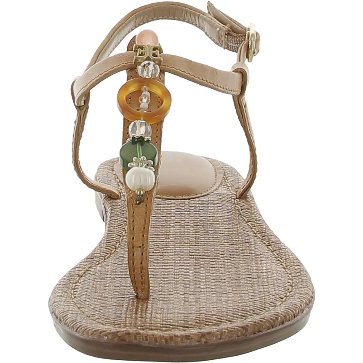 Gigi Retro Womens Leather Ankle Strap Thong Sandals