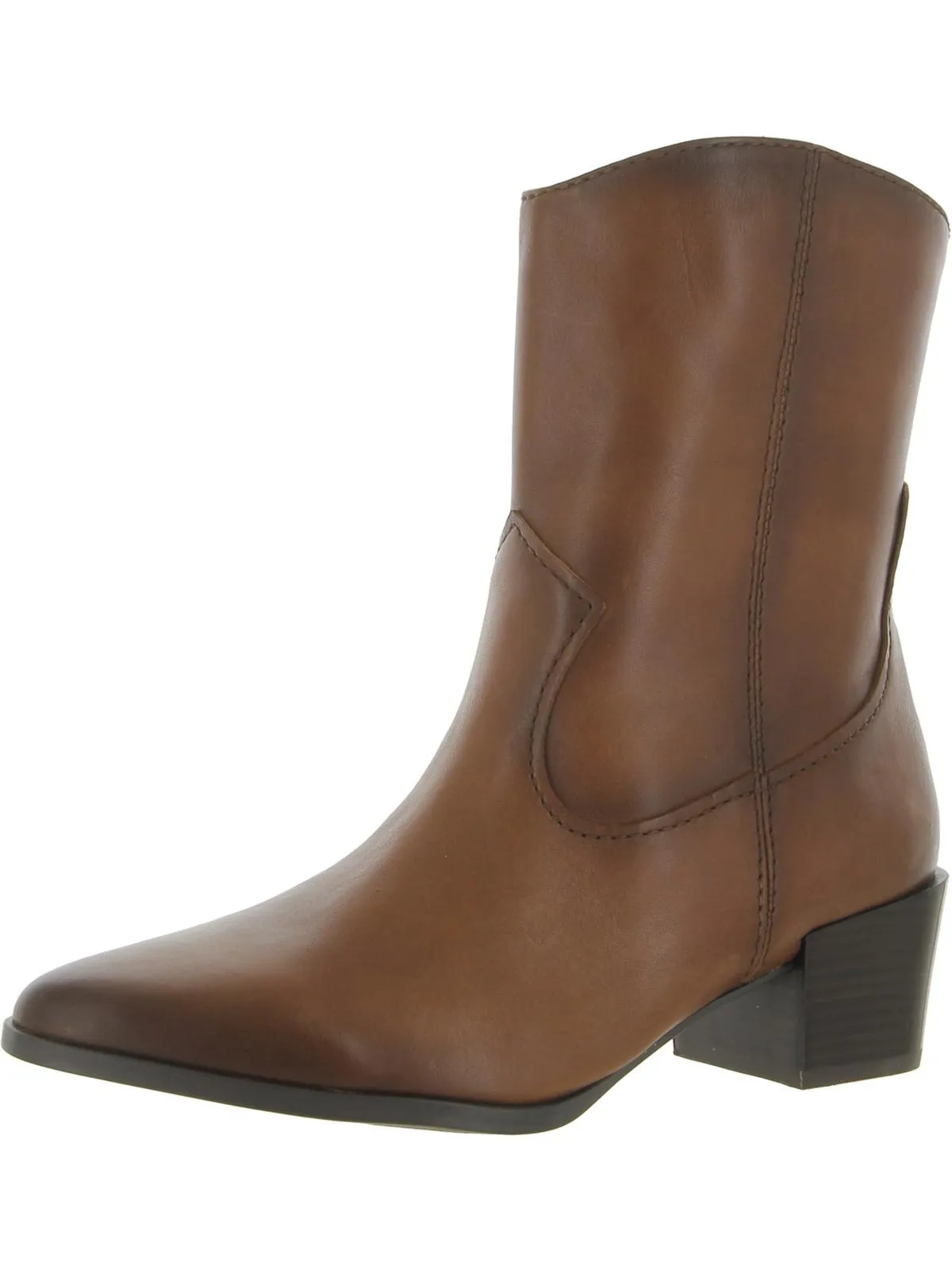 Gloriah Womens Faux Leather Block Heel Mid-Calf Boots
