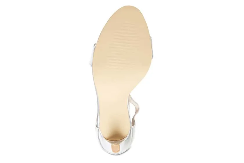 Goddess Heel in Silver Metallic Patent