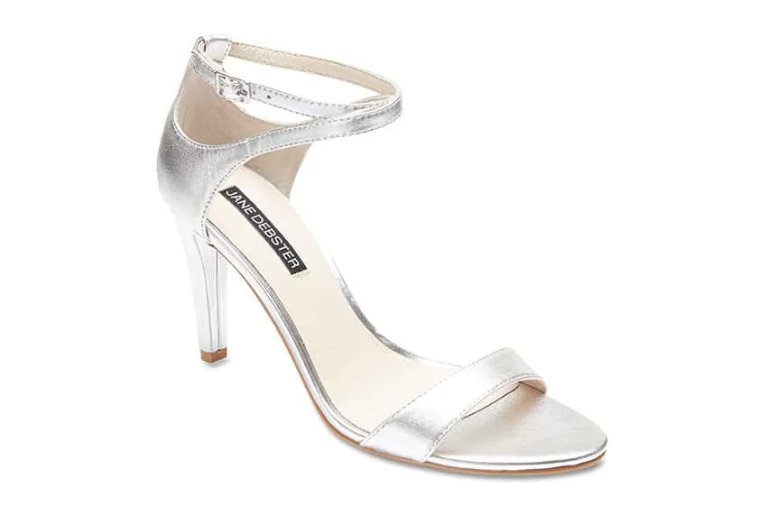 Goddess Heel in Silver Metallic Patent