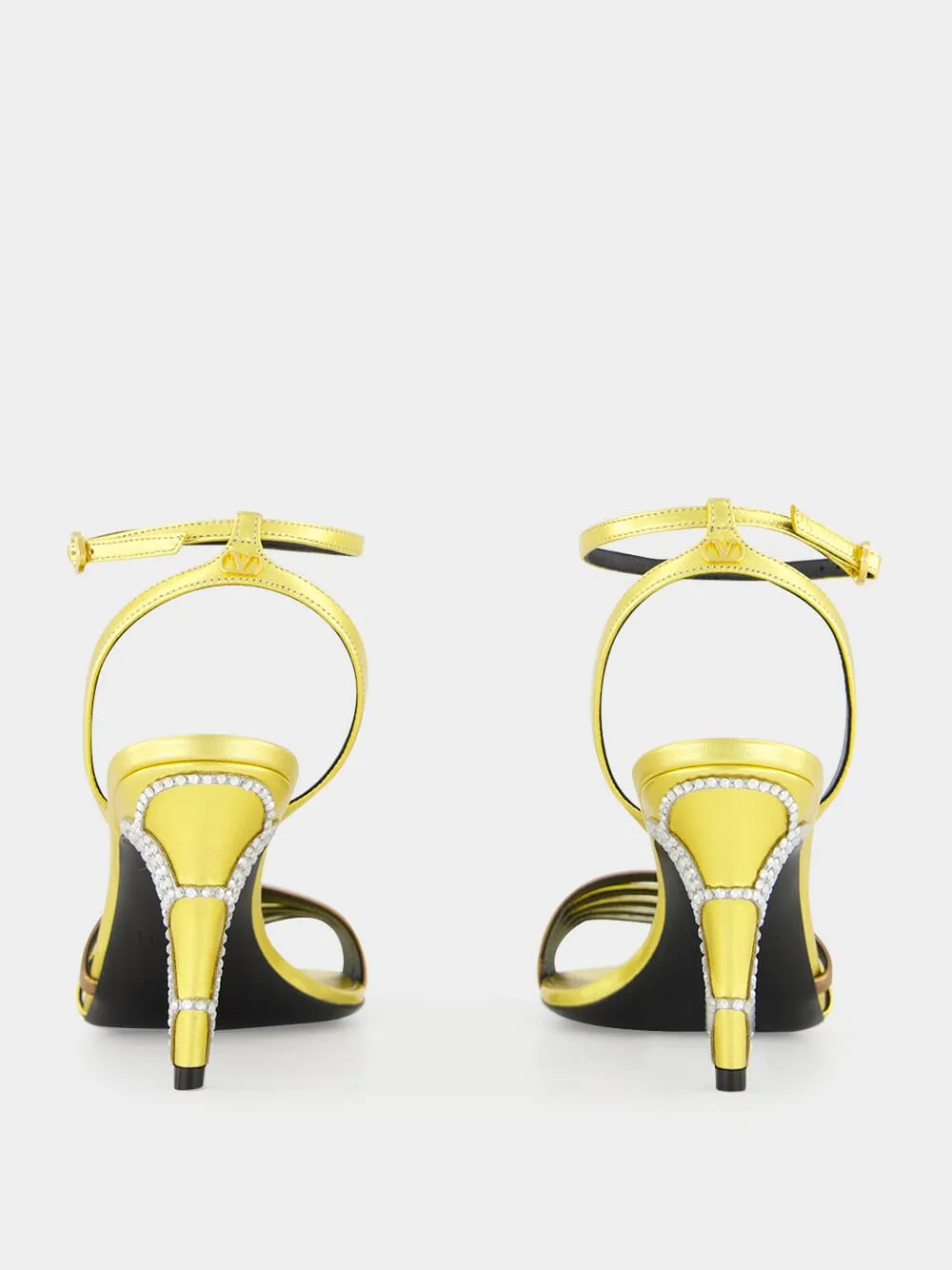 Gold Ladycrush Sandal with Crystals