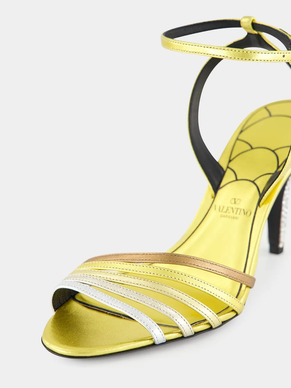Gold Ladycrush Sandal with Crystals
