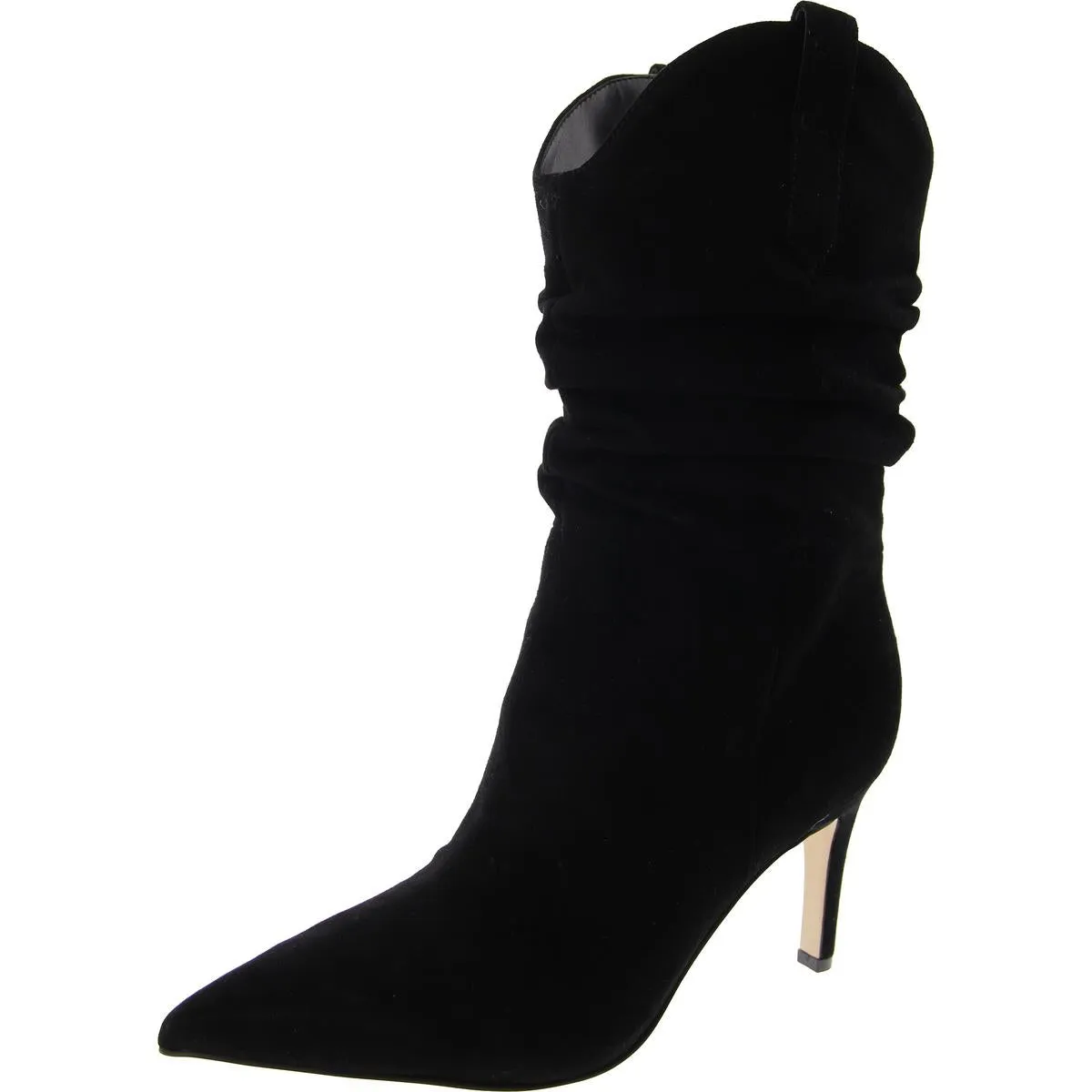 Gonda Womens Heels Faux Suede Mid-Calf Boots