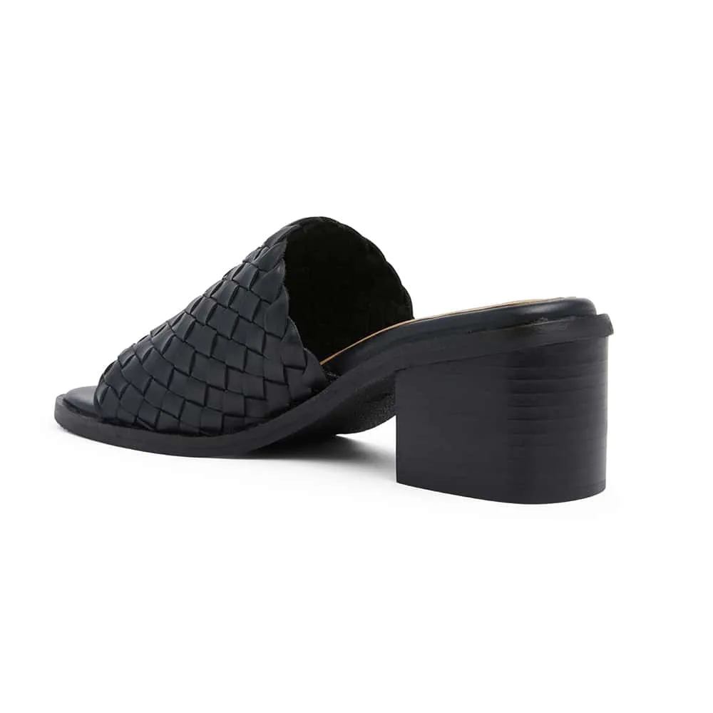 Halifax Heel in Black Leather