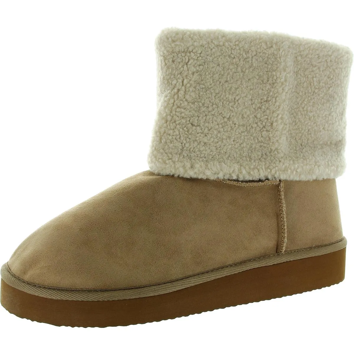 HEAVENLY Womens Faux Fur Lined Textured Mid-Calf Boots