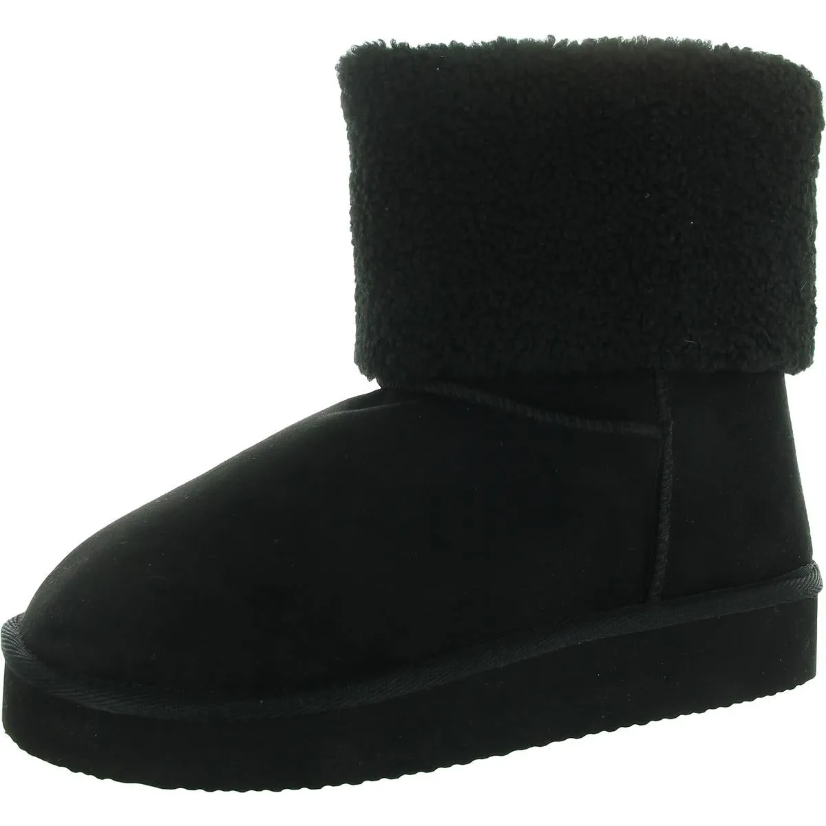 HEAVENLY Womens Faux Fur Lined Textured Mid-Calf Boots