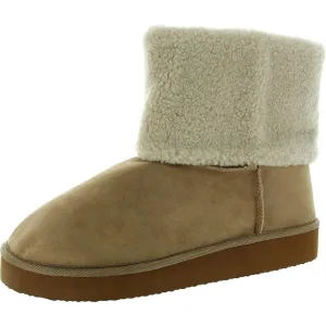 HEAVENLY Womens Faux Fur Lined Textured Mid-Calf Boots