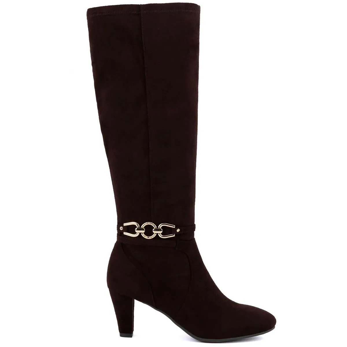 Helio Womens Zipper Faux Suede Knee-High Boots