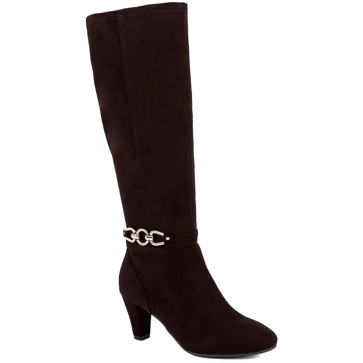 Helio Womens Zipper Faux Suede Knee-High Boots
