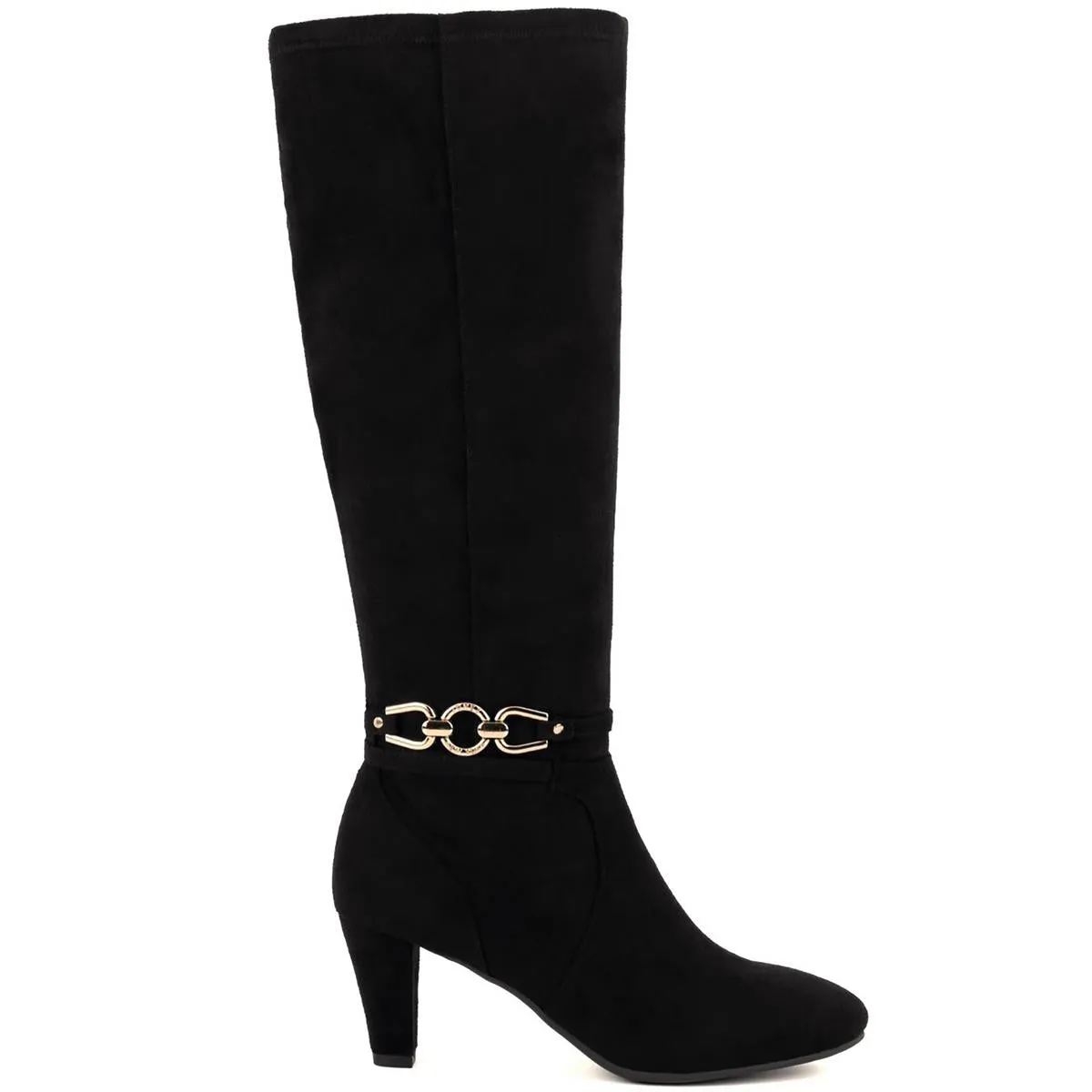 Helio Womens Zipper Faux Suede Knee-High Boots