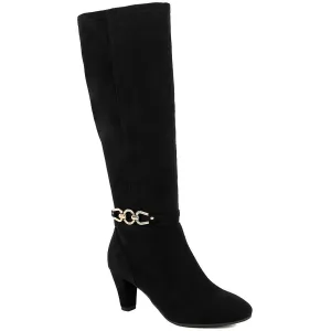 Helio Womens Zipper Faux Suede Knee-High Boots