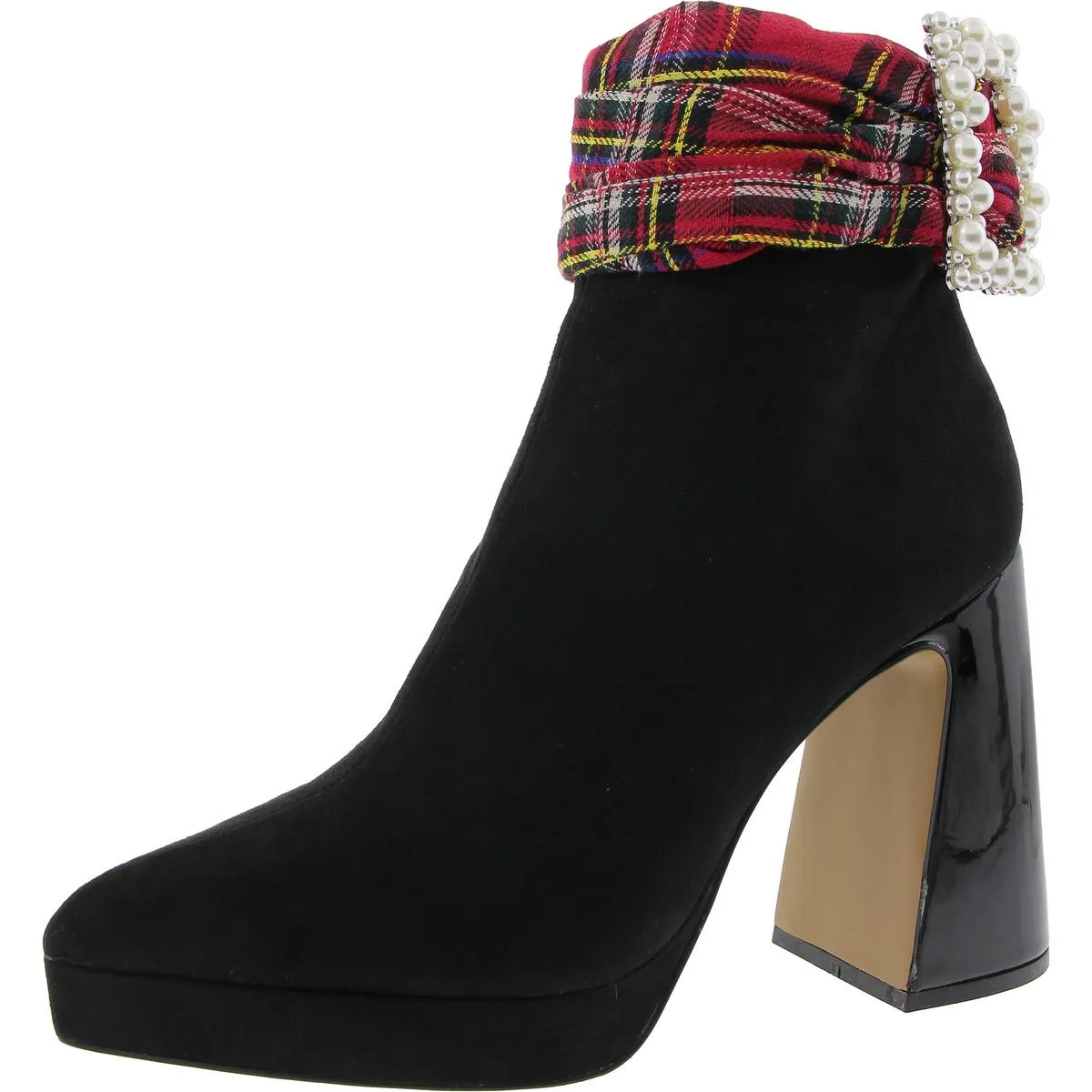 IDRIS Womens Block heel Pointed toe Ankle Boots