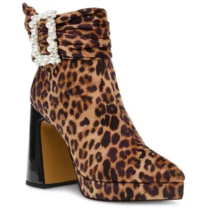 IDRIS Womens Block heel Pointed toe Ankle Boots