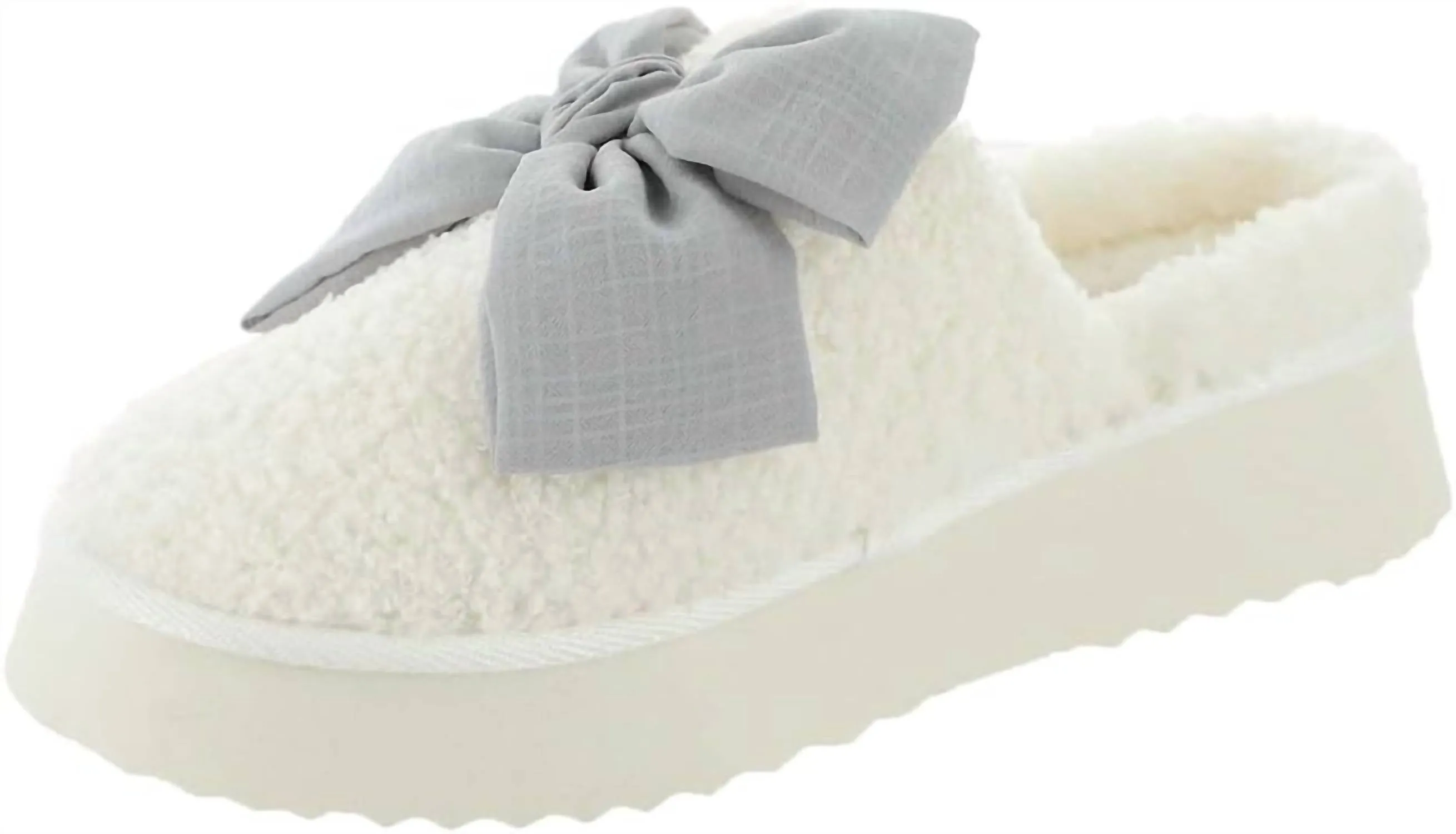 Imani Bow Slippers In Light Blue