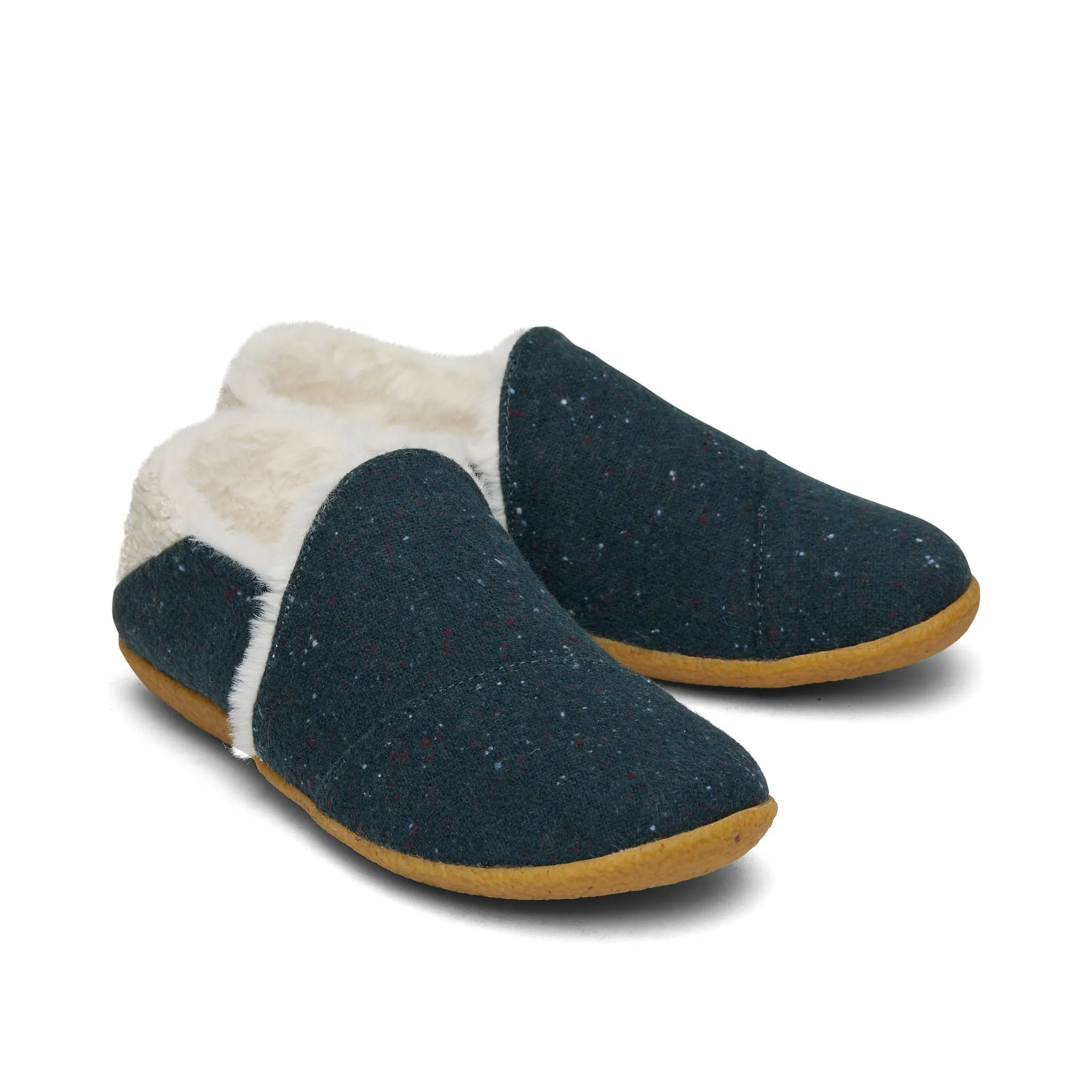 India Green Faux Fur Slipper