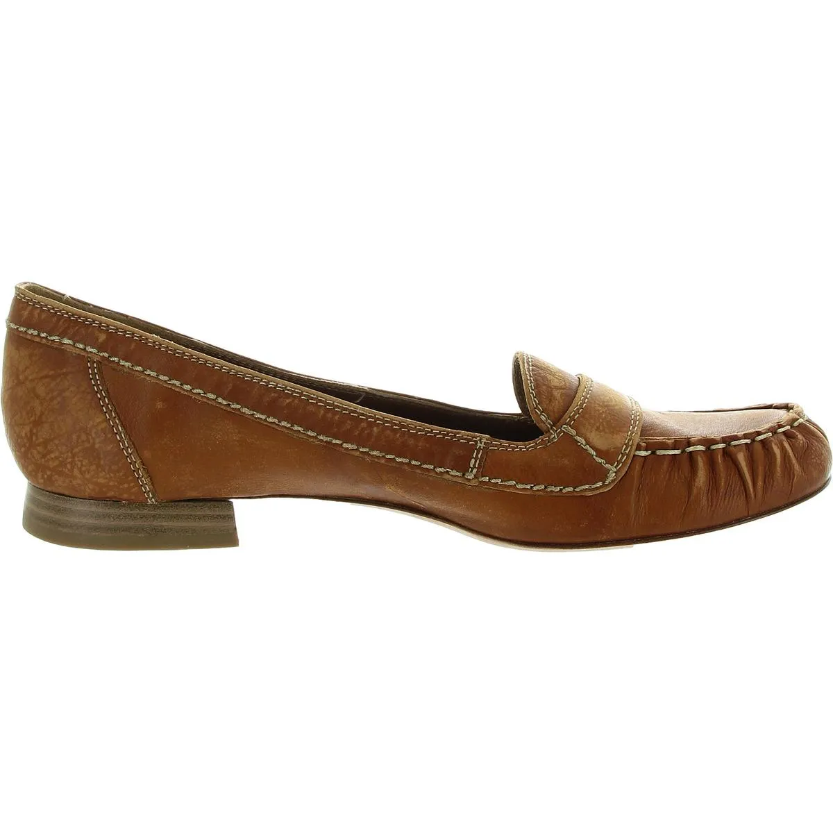 Instinctive Womens Block Heel Leather Loafers