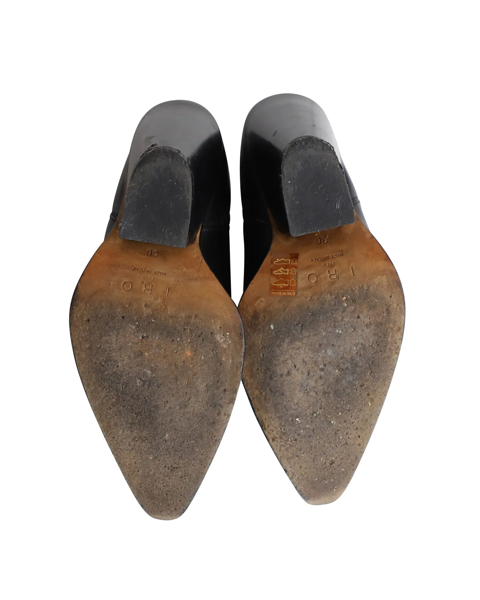 Iro Bozon Buckled Ankle Boots in Black Leather