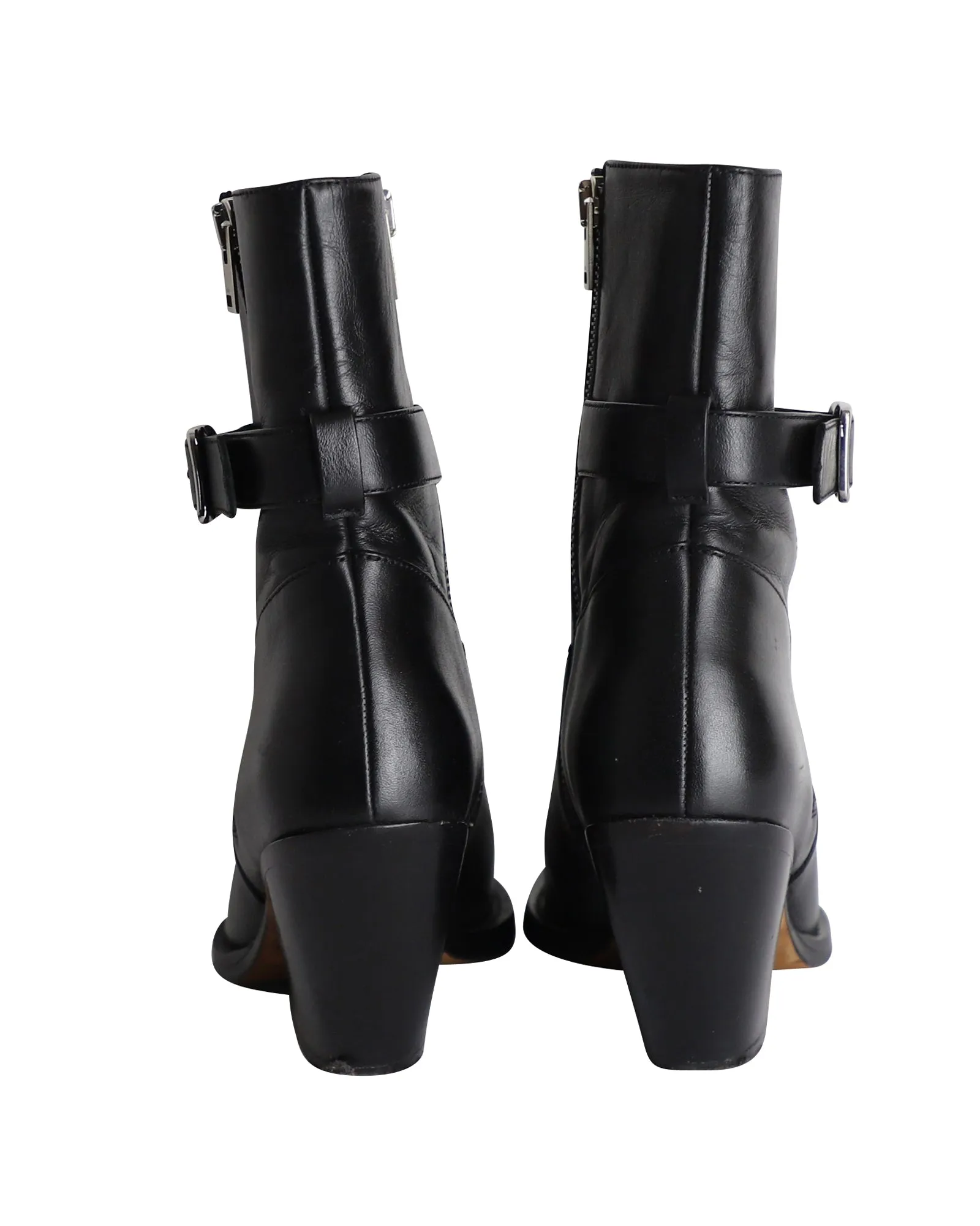 Iro Bozon Buckled Ankle Boots in Black Leather