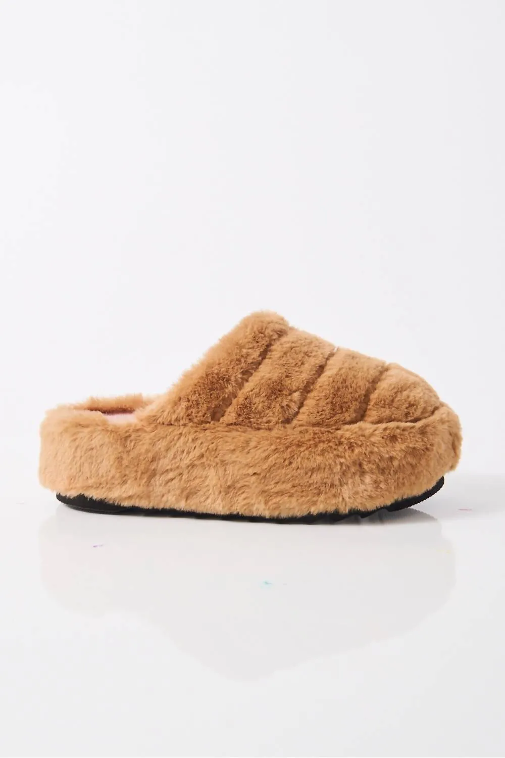 It's A Vibe Platform Slippers In Teddy