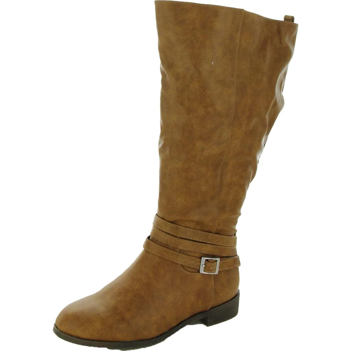 Ivie Womens Faux Leather Extra Wide Calf Knee-High Boots