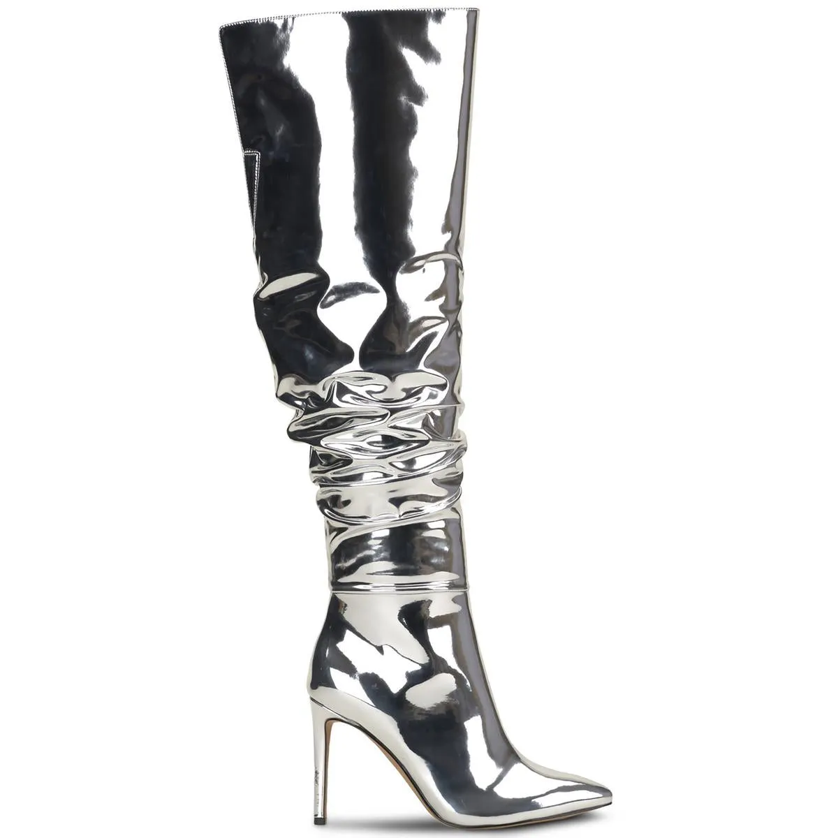 Iyonna Womens Zipper Slouchy Over-The-Knee Boots
