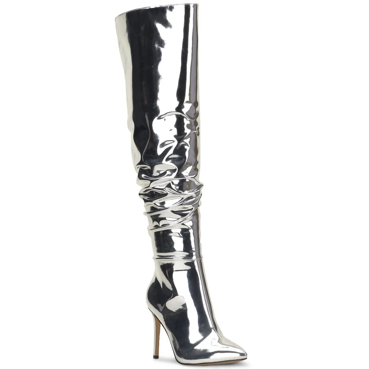 Iyonna Womens Zipper Slouchy Over-The-Knee Boots