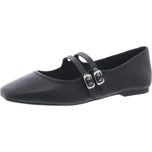 JASMINE Womens Adjustable Leather Ballet Flats