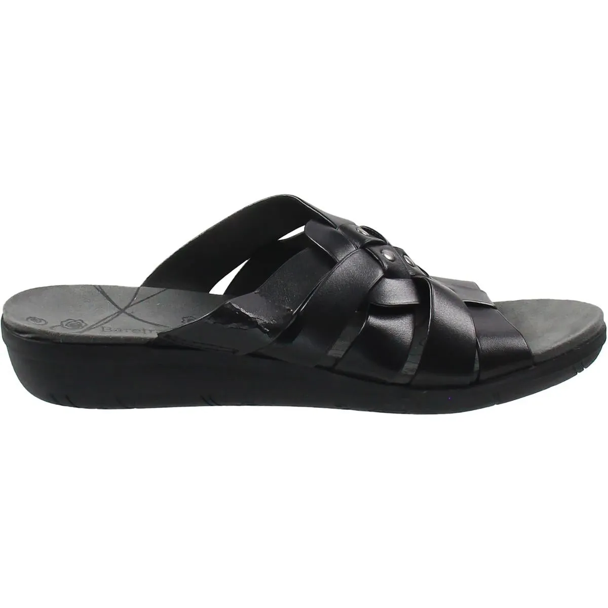 Jaydin Womens Woven Faux Leather Slide Sandals