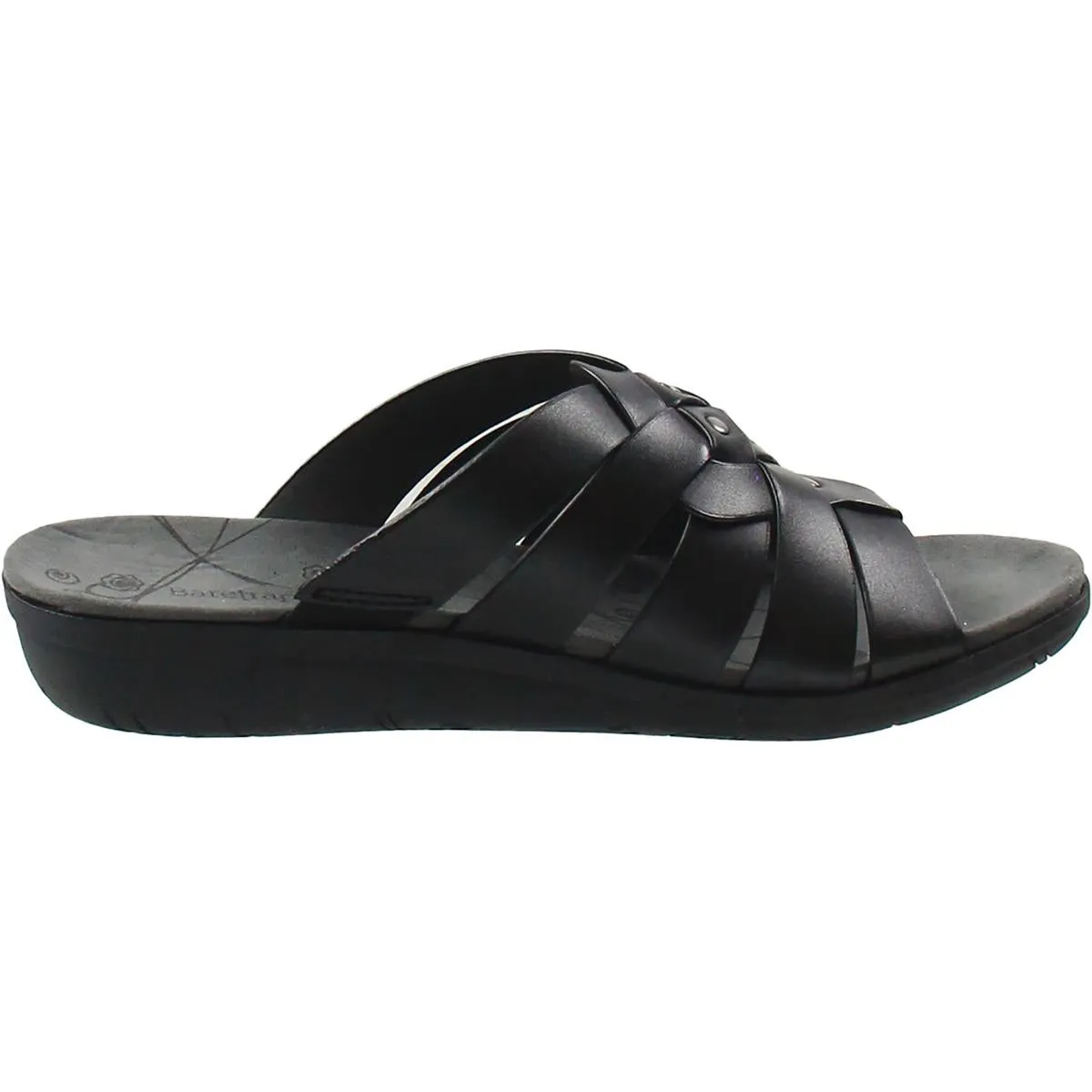 Jaydin Womens Woven Faux Leather Slide Sandals