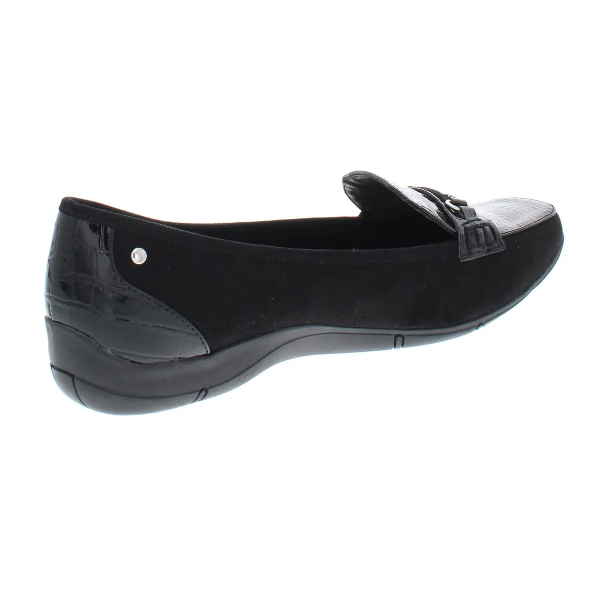 Jazmin Womens Faux Suede Embossed Loafers