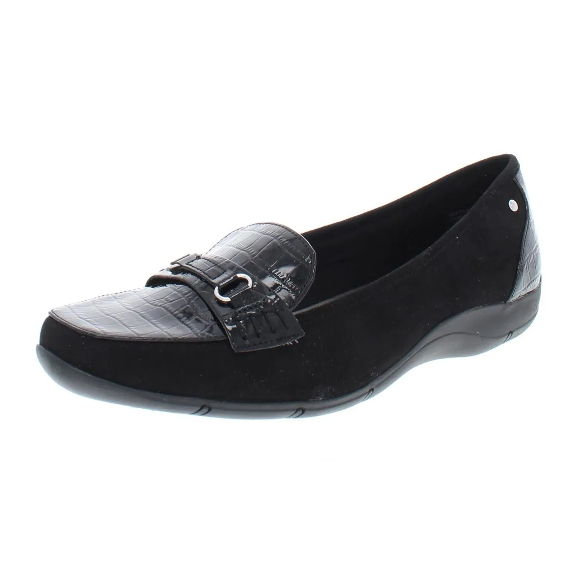Jazmin Womens Faux Suede Embossed Loafers