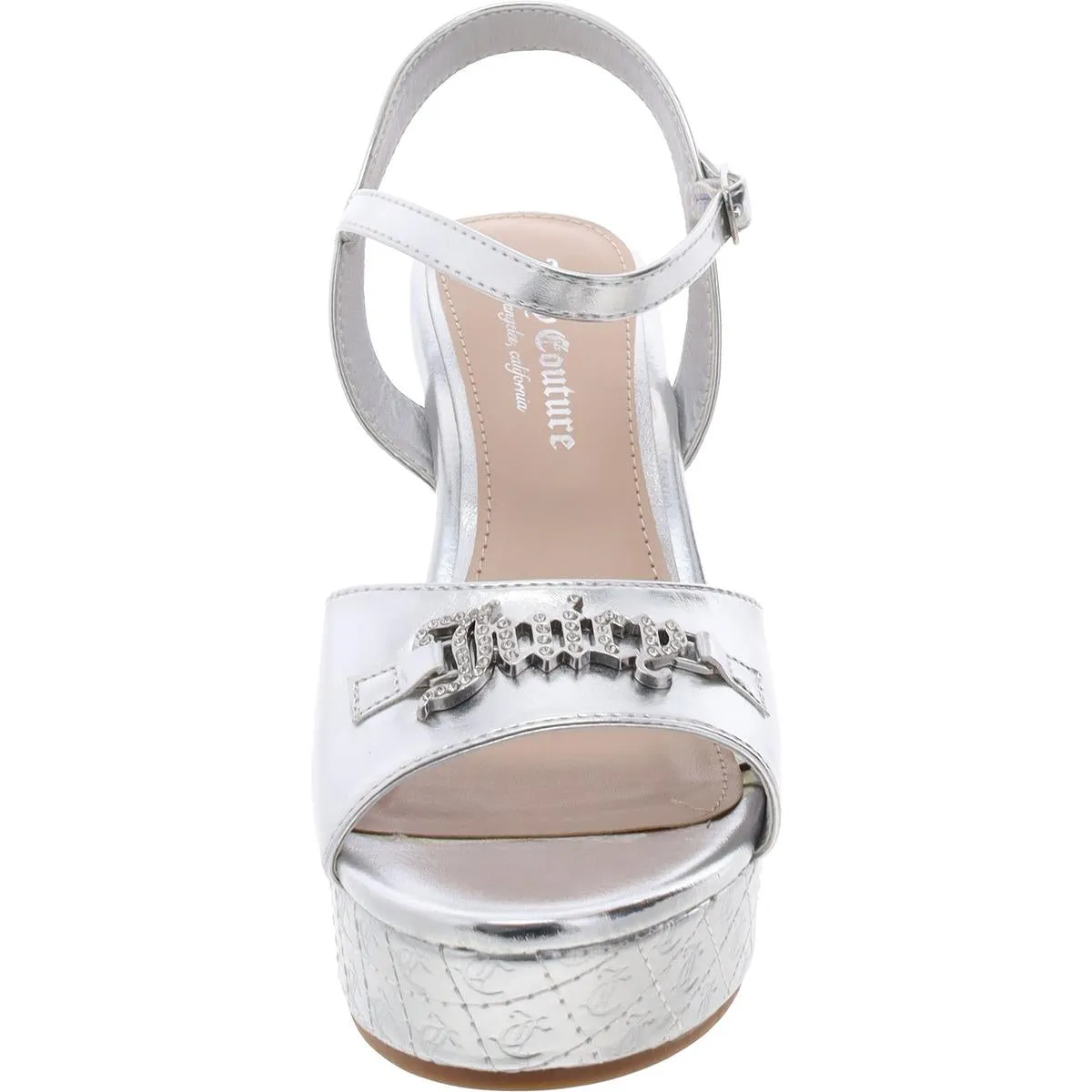 JC-Harlowe Womens Rhinestone Wedge Slingback Sandals