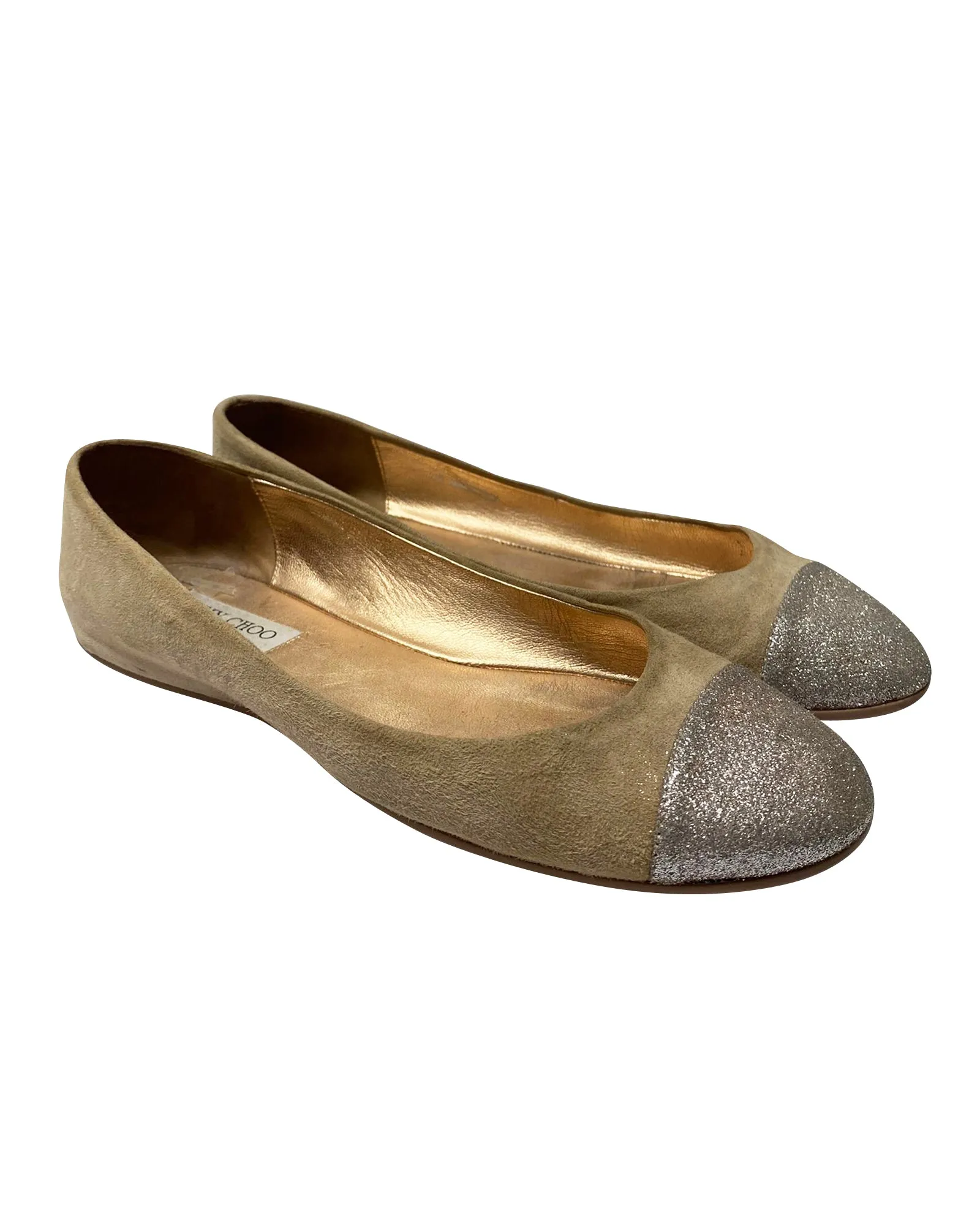 Jimmy Choo Watson Flats in Beige Suede