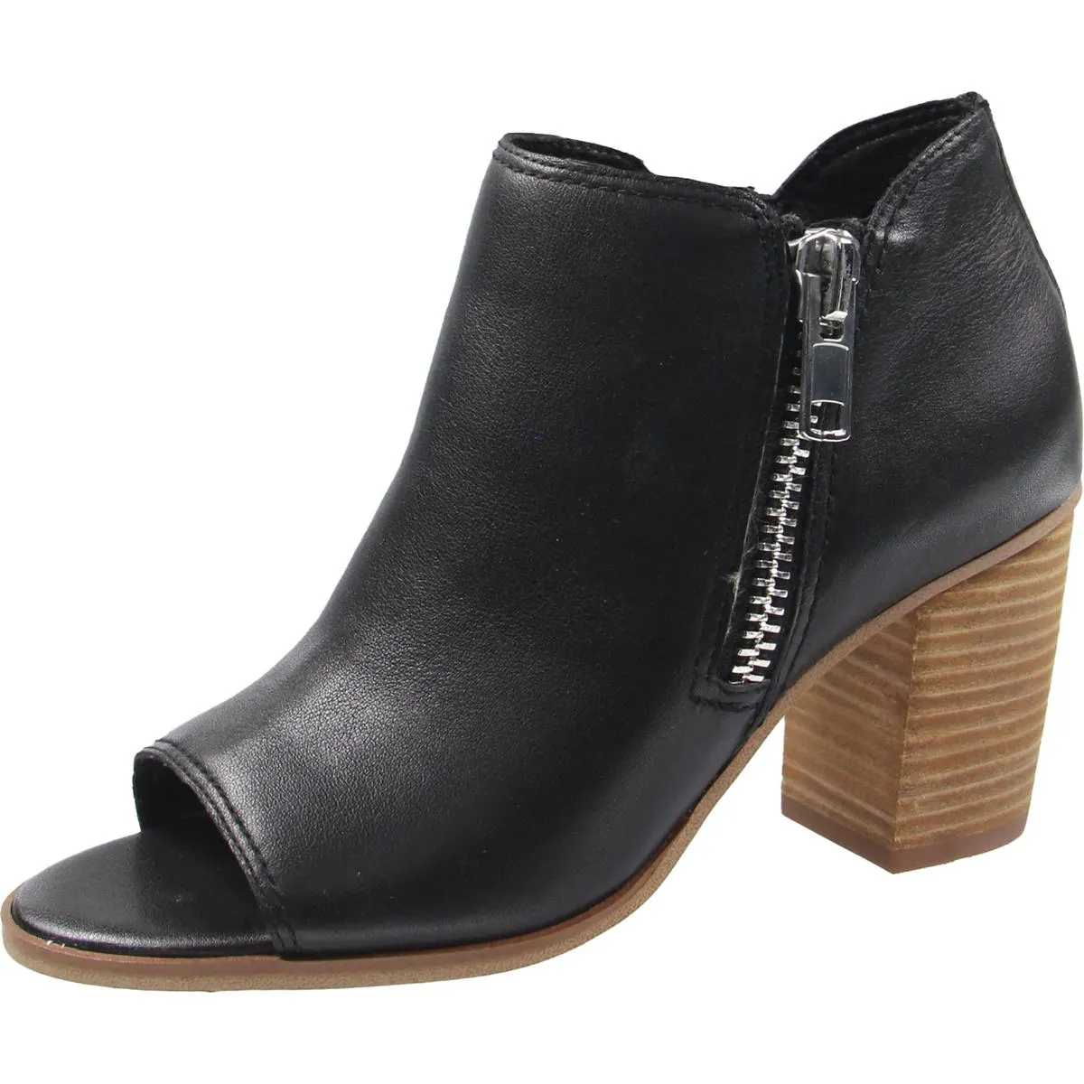 Joseleen Womens Leather Peep-Toe Booties