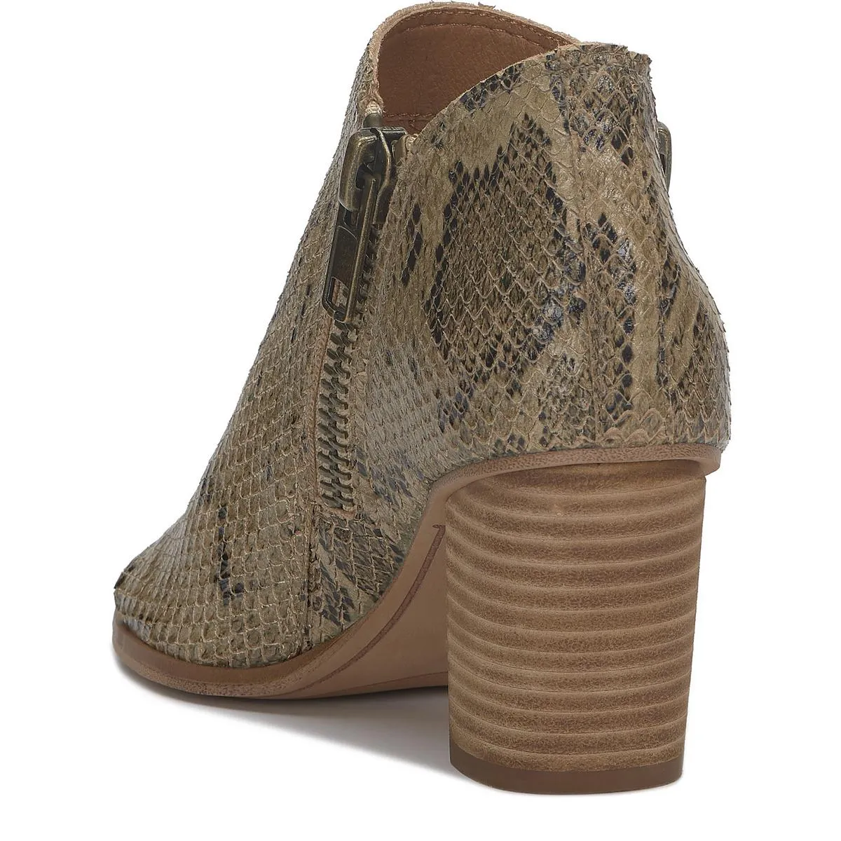 Joseleen Womens Leather Peep-Toe Booties