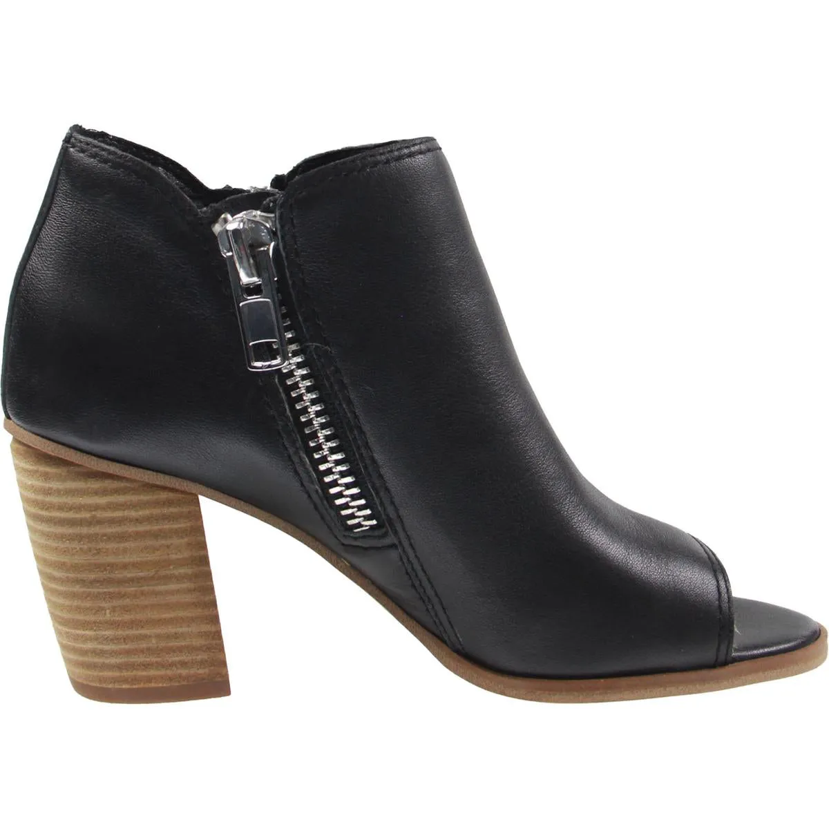 Joseleen Womens Leather Peep-Toe Booties