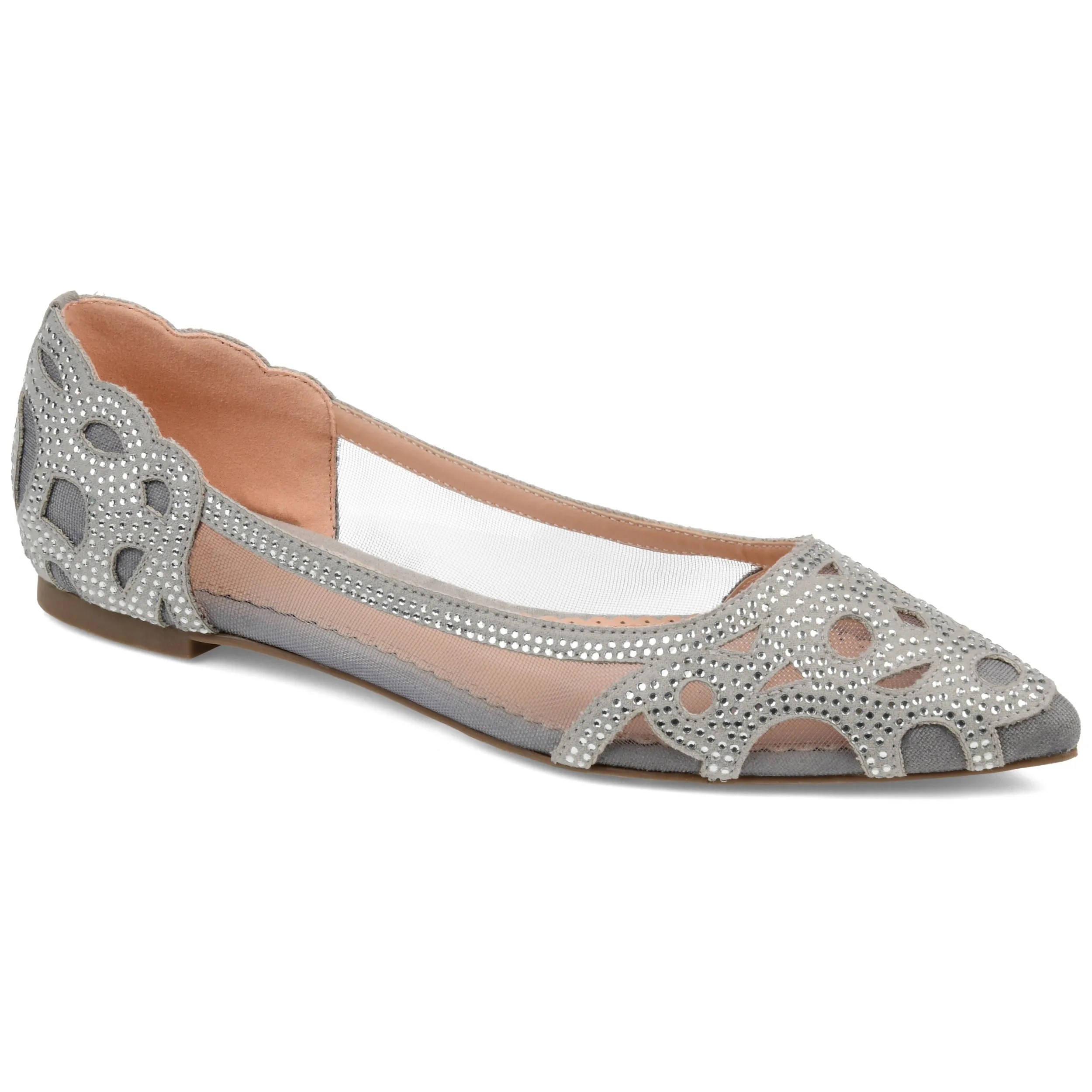 Journee Collection Womens Batavia Slip On Pointed Toe Ballet Flats