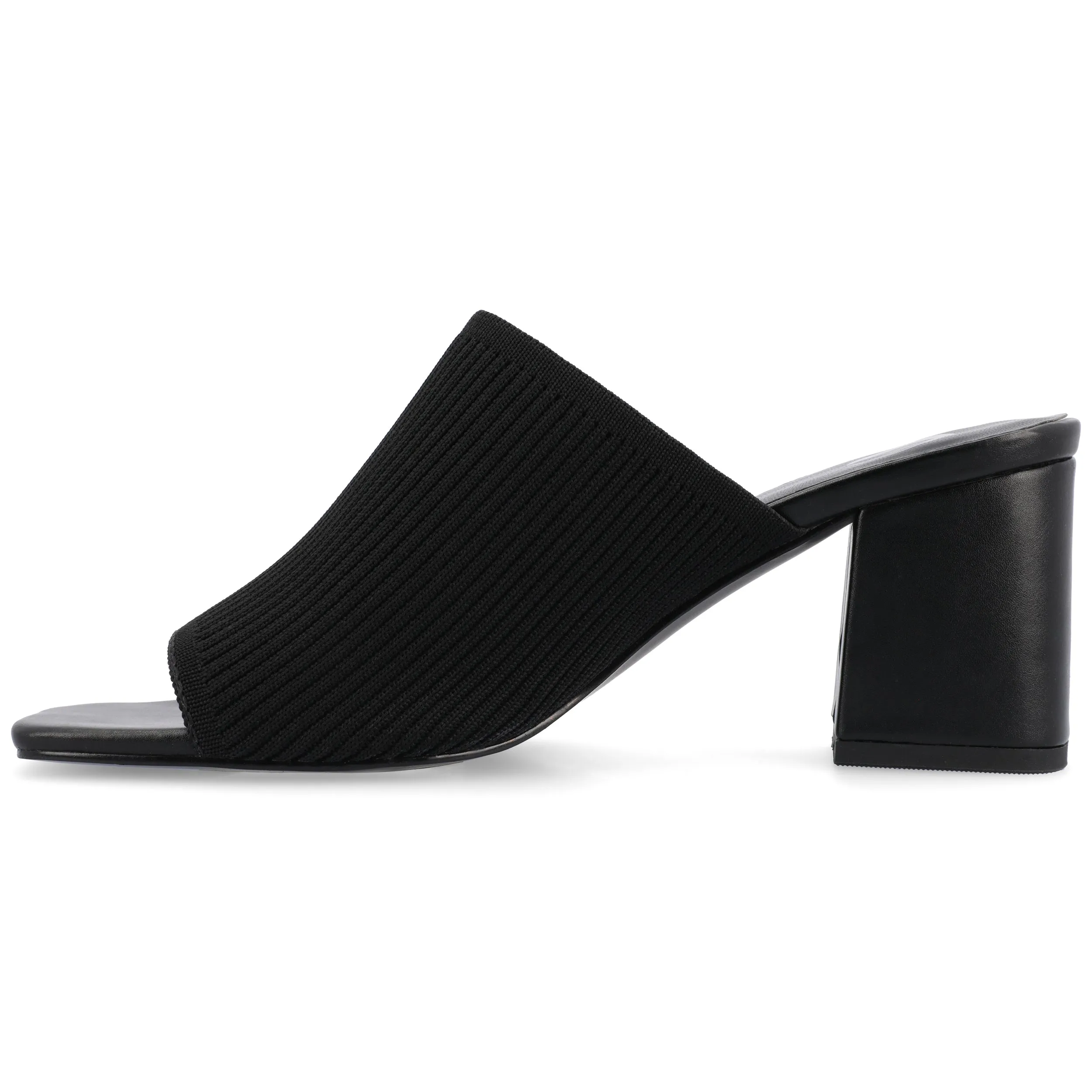 Journee Collection Womens Medium and Wide Width Lorenna Open Square Toe Block Heel Sandals