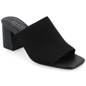 Journee Collection Womens Medium and Wide Width Lorenna Open Square Toe Block Heel Sandals