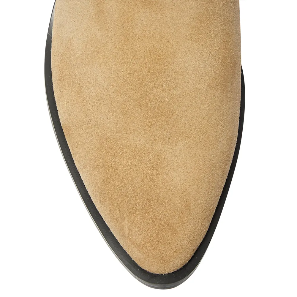 Justice Boot in Taupe Suede