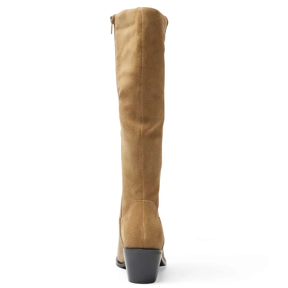 Justice Boot in Taupe Suede