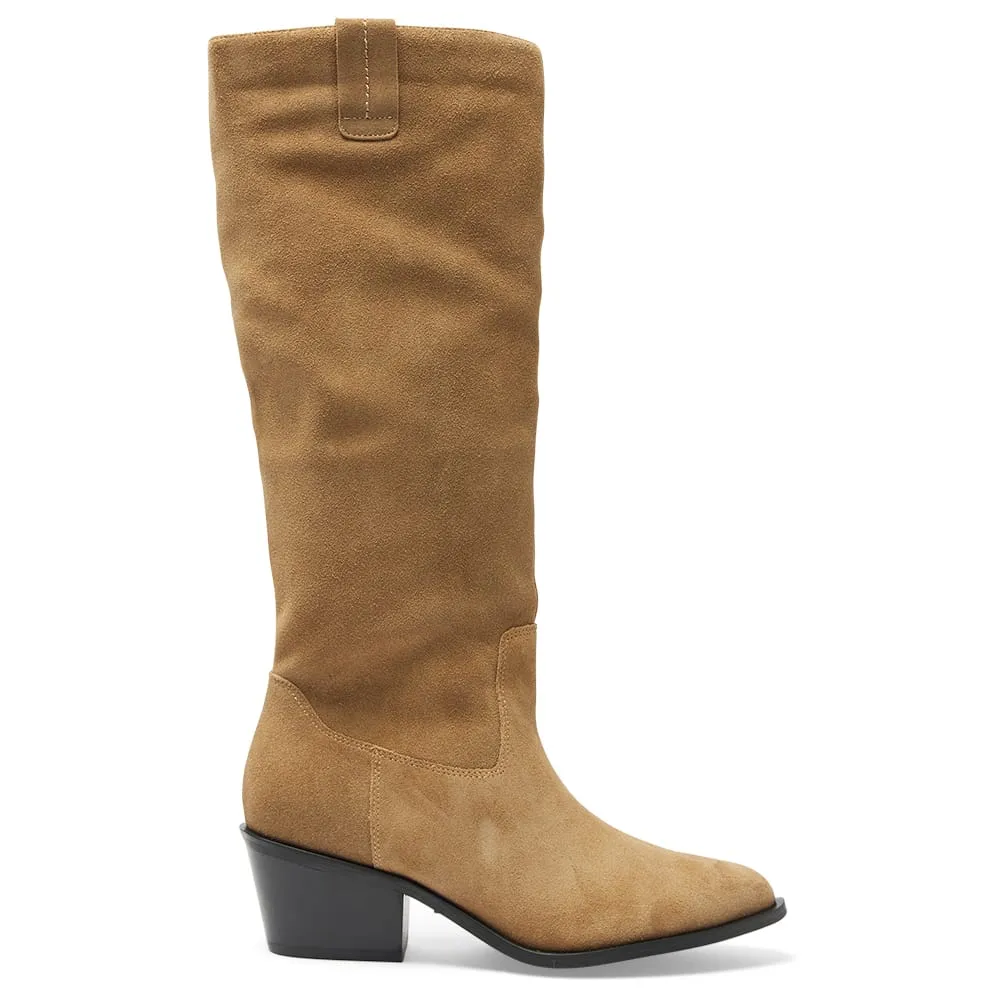 Justice Boot in Taupe Suede