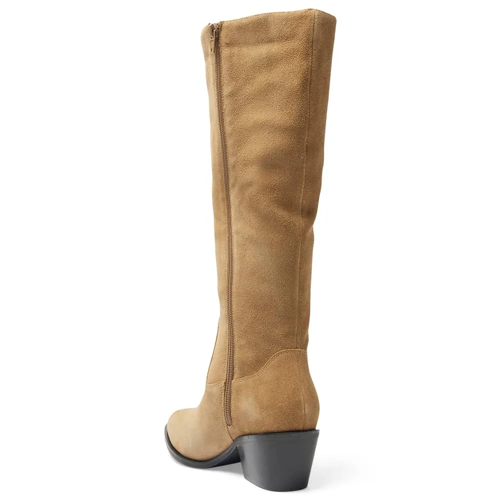 Justice Boot in Taupe Suede